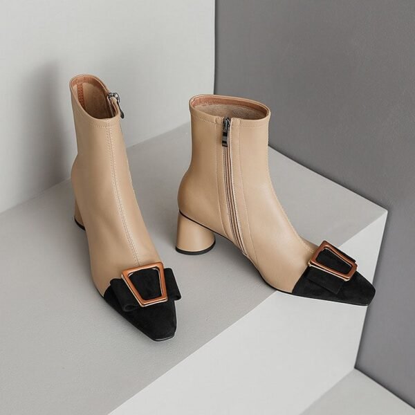 CHIKO Heli Square Toe Block Heels Ankle Boots - Image 2