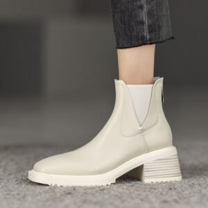 CHIKO Isabel Square Toe Block Heels Ankle Boots