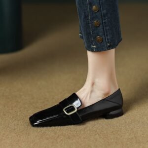 CHIKO Jaquinda Square Toe Block Heels Loafers Shoes