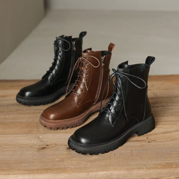 CHIKO Liberia Round Toe Block Heels Ankle Boots - Image 2