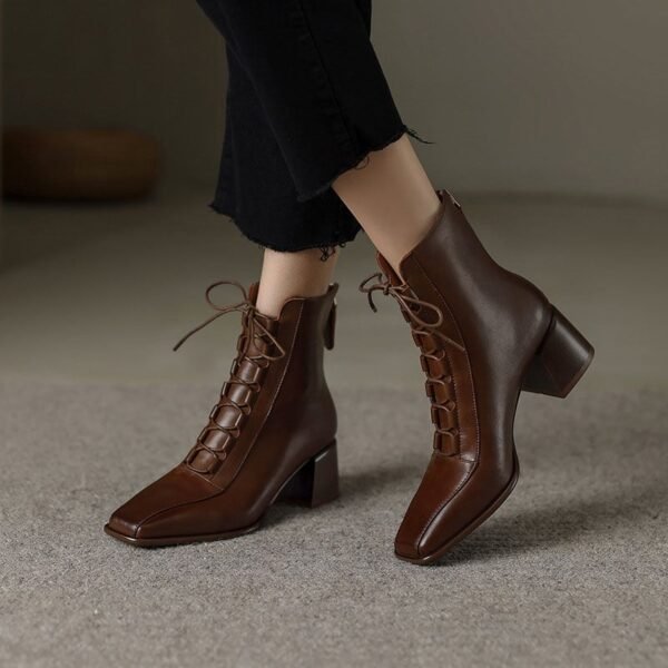 CHIKO Izazkun Square Toe Block Heels Ankle Boots