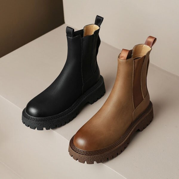 CHIKO Jadzia Round Toe Block Heels Ankle Boots - Image 2