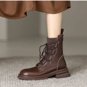 CHIKO Maliah Round Toe Block Heels Ankle Boots