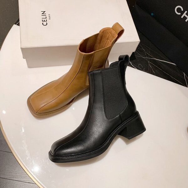 CHIKO Nazaria Square Toe Block Heels Ankle Boots - Image 2