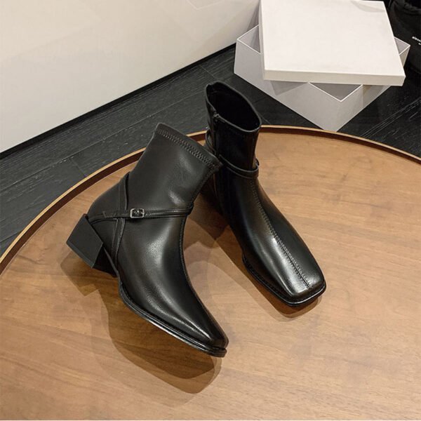 CHIKO Pepita Square Toe Block Heels Ankle Boots - Image 2