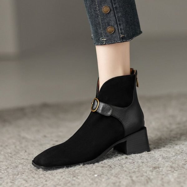 CHIKO Parmenias Square Toe Block Heels Ankle Boots - Image 2