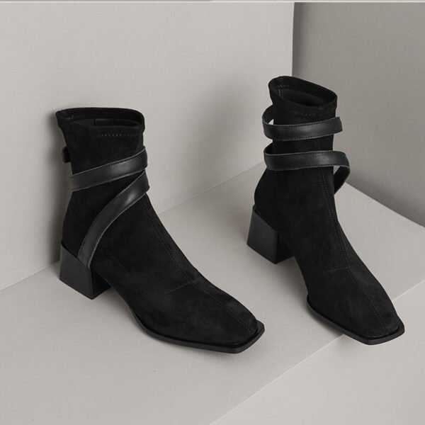 CHIKO Palmeira Square Toe Block Heels Ankle Boots - Image 2