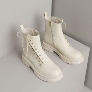 CHIKO Palmera Round Toe Block Heels Ankle Boots