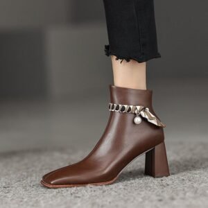 CHIKO Pacifica Square Toe Block Heels Ankle Boots