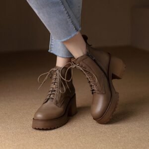 CHIKO Teresita Round Toe Block Heels Ankle Boots
