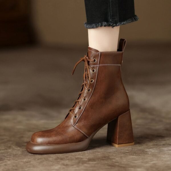CHIKO Prudenciana Round Toe Block Heels Ankle Boots