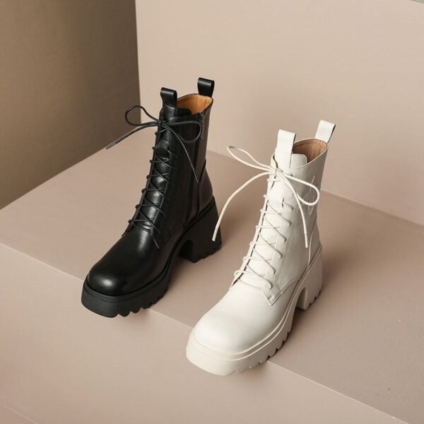 CHIKO Pilar Square Toe Block Heels Ankle Boots - Image 2