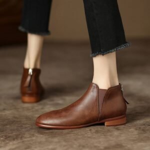 CHIKO Romero Round Toe Block Heels Ankle Boots