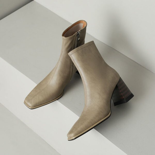 CHIKO Real Square Toe Block Heels Ankle Boots - Image 2