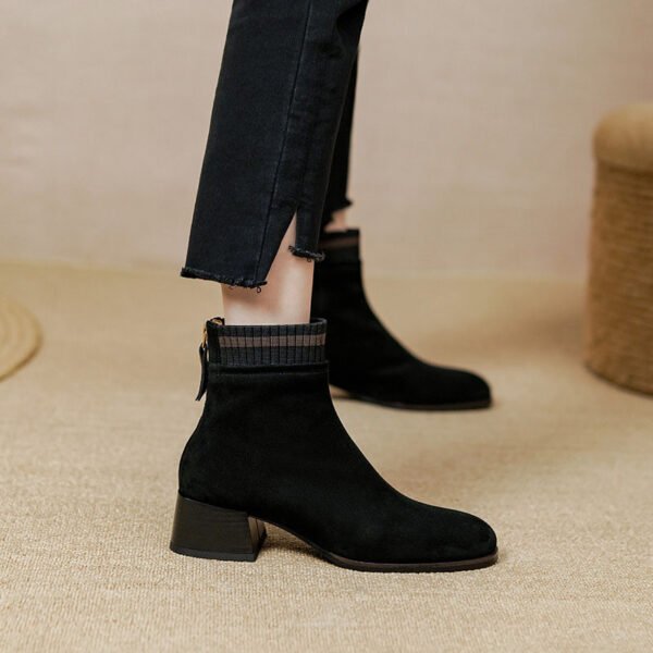 CHIKO Ricarda Square Toe Block Heels Ankle Boots - Image 2