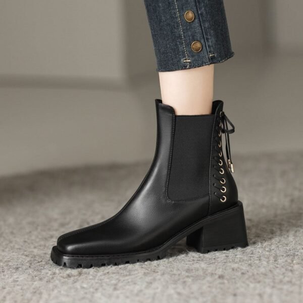 CHIKO Reya Square Toe Block Heels Ankle Boots - Image 2