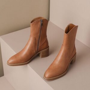 CHIKO Rosa Round Toe Block Heels Ankle Boots