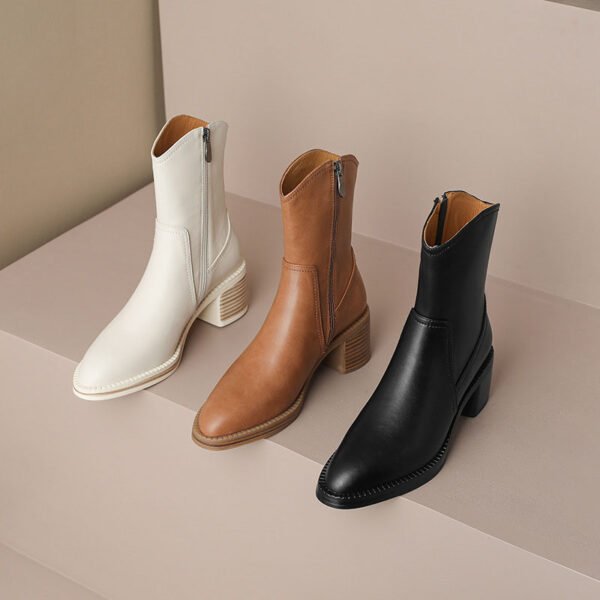 CHIKO Rosa Round Toe Block Heels Ankle Boots - Image 2
