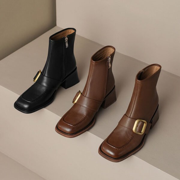CHIKO Salinas Square Toe Block Heels Ankle Boots - Image 2