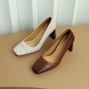 CHIKO Vittoria Square Toe Chunky Heels Pumps Shoes