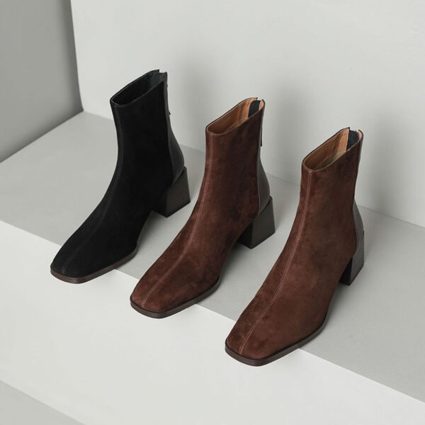 CHIKO Zaviera Square Toe Block Heels Ankle Boots - Image 2