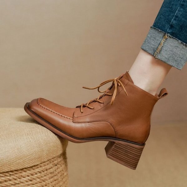 CHIKO Badru Square Toe Block Heels Ankle Boots