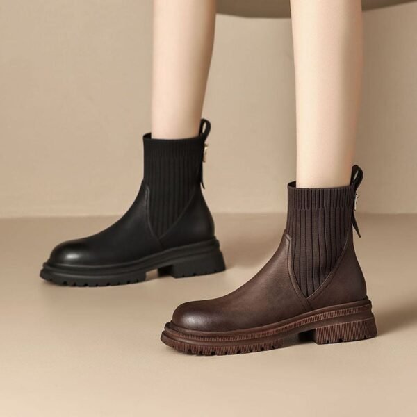 CHIKO Abasi Round Toe Block Heels Ankle Boots