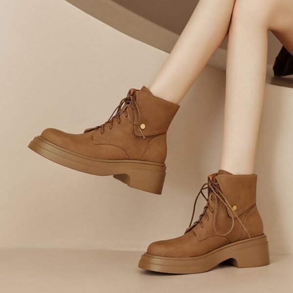 CHIKO Ynes Round Toe Block Heels Ankle Boots