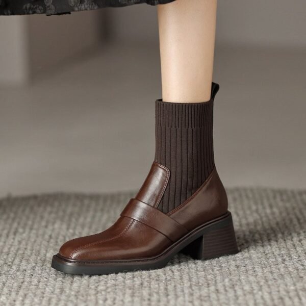 CHIKO Asiah Square Toe Block Heels Ankle Boots