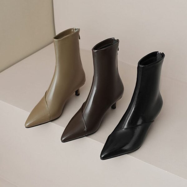 CHIKO Batini Pointy Toe Kitten Heels Ankle Boots - Image 2