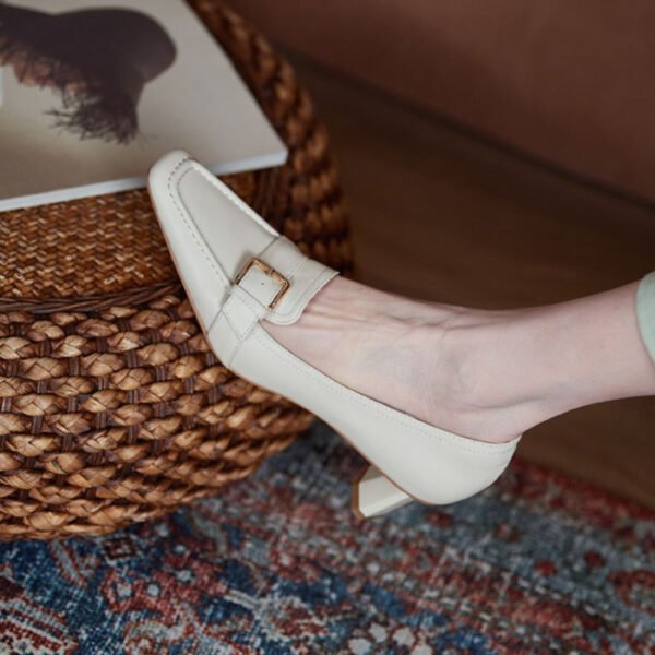 CHIKO Rasheda Square Toe Block Heels Loafers Shoes - Image 2