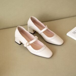 CHIKO Pasua Square Toe Block Heels Mary Jane Shoes