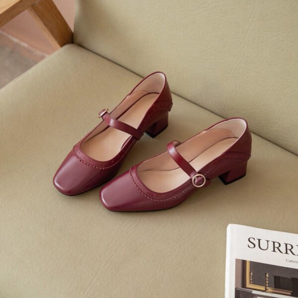 CHIKO Pasua Square Toe Block Heels Mary Jane Shoes - Image 2