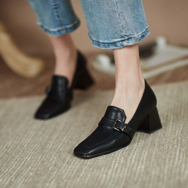 CHIKO Britta Square Toe Block Heels Loafers Shoes - Image 2