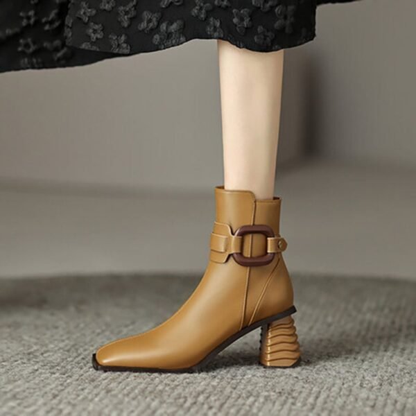 CHIKO Sudi Square Toe Block Heels Ankle Boots