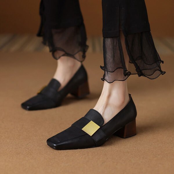 CHIKO Hasana Square Toe Block Heels Loafers Shoes - Image 2