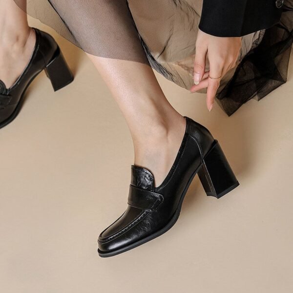 CHIKO Hamisi Square Toe Block Heels Loafers Shoes