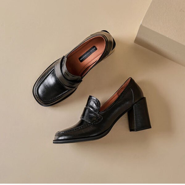 CHIKO Hamisi Square Toe Block Heels Loafers Shoes - Image 2