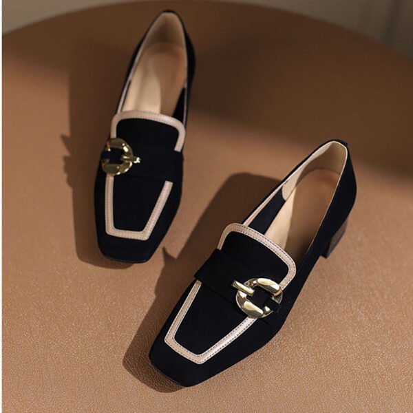 CHIKO Hasina Square Toe Block Heels Loafers Shoes - Image 2