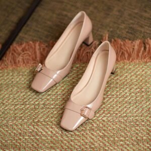 CHIKO Kapuki Square Toe Chunky Heels Pumps Shoes