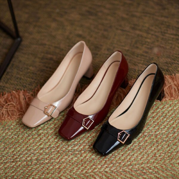 CHIKO Kapuki Square Toe Chunky Heels Pumps Shoes - Image 2