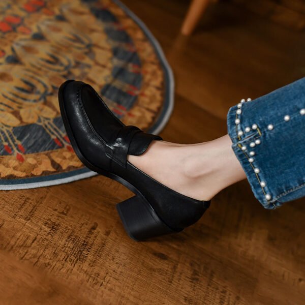 CHIKO Jabari Round Toe Block Heels Loafers Shoes - Image 2