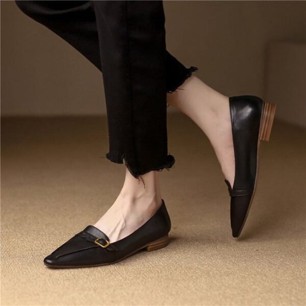 CHIKO Huseina Square Toe Block Heels Loafers Shoes