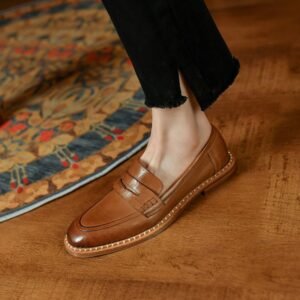 CHIKO Issa Round Toe Block Heels Loafer Flats