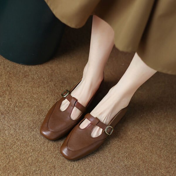 CHIKO Zainabu Square Toe Block Heels T-Strap Shoes - Image 2