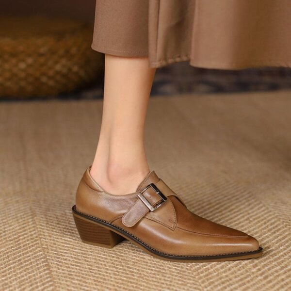 CHIKO Tabia Pointy Toe Block Heels Oxfords Shoes