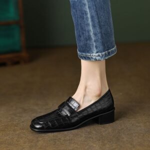 CHIKO Sema Square Toe Block Heels Loafers Shoes