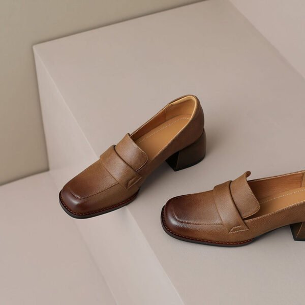 CHIKO Amser Square Toe Block Heels Loafers Shoes - Image 2