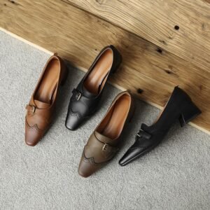 CHIKO Tuyen Square Toe Block Heels Oxfords Shoes