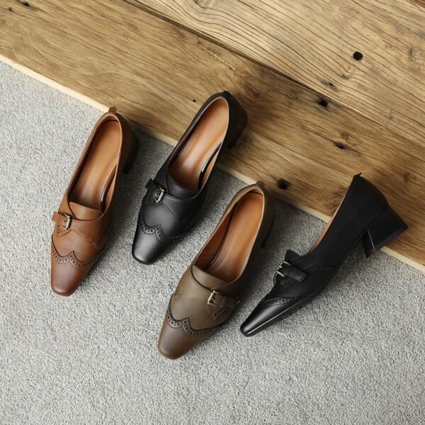 CHIKO Tuyen Square Toe Block Heels Oxfords Shoes